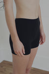 BASERANGE Fine Cotton Shorts SEOLSH Black